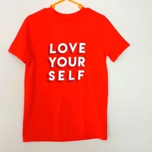 Cat & Jack boys red  scripted short sleeves tees.Size XL (16)  Lightly worn.